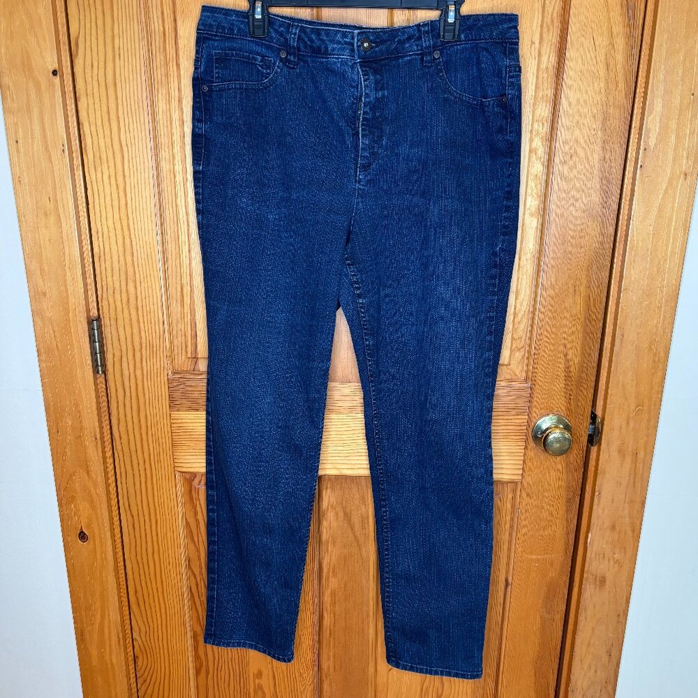 Liz Claiborne Women's Original-Fit Tapered Legs Blue Denim Jeans
